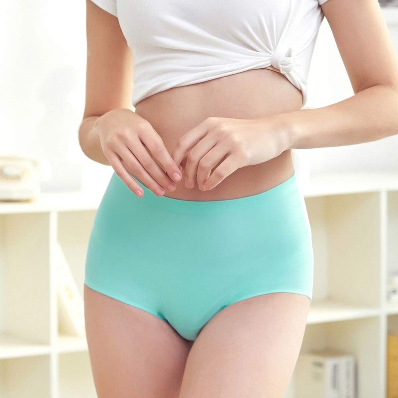 FallSweet No Show High Waist Briefs Underwear for Women Seamless Panties,Pack of 5 (Color2, L) - Image 2